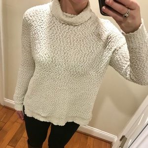 Textured Popcorn Turtleneck Sweater